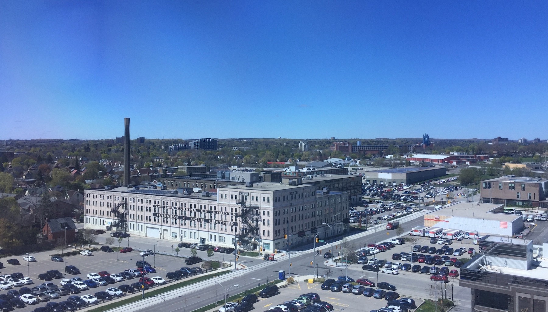 View of the Tannery Building home to Google, Communitech and D2L from our new office.