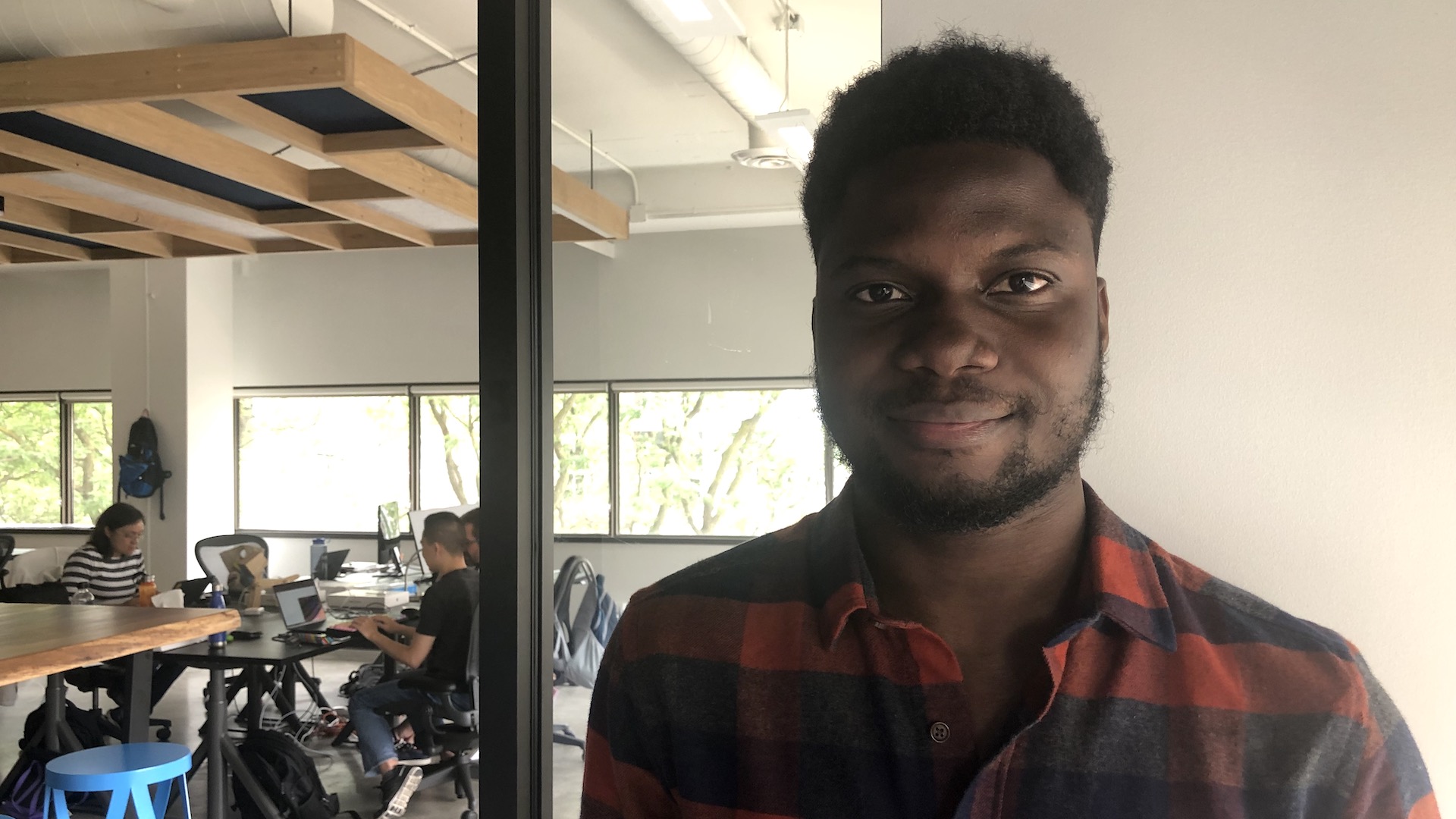 Adekola Fakorede in the Zeitspace Waterloo office