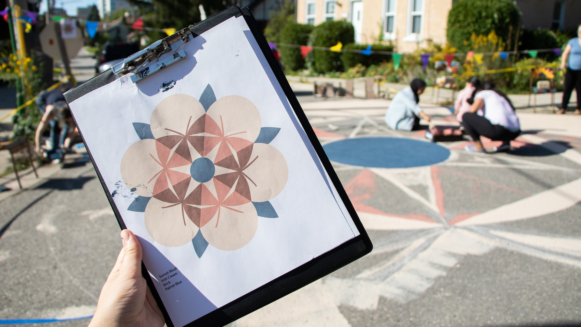 A placemaking mural created on Duke Street in Kitchener.