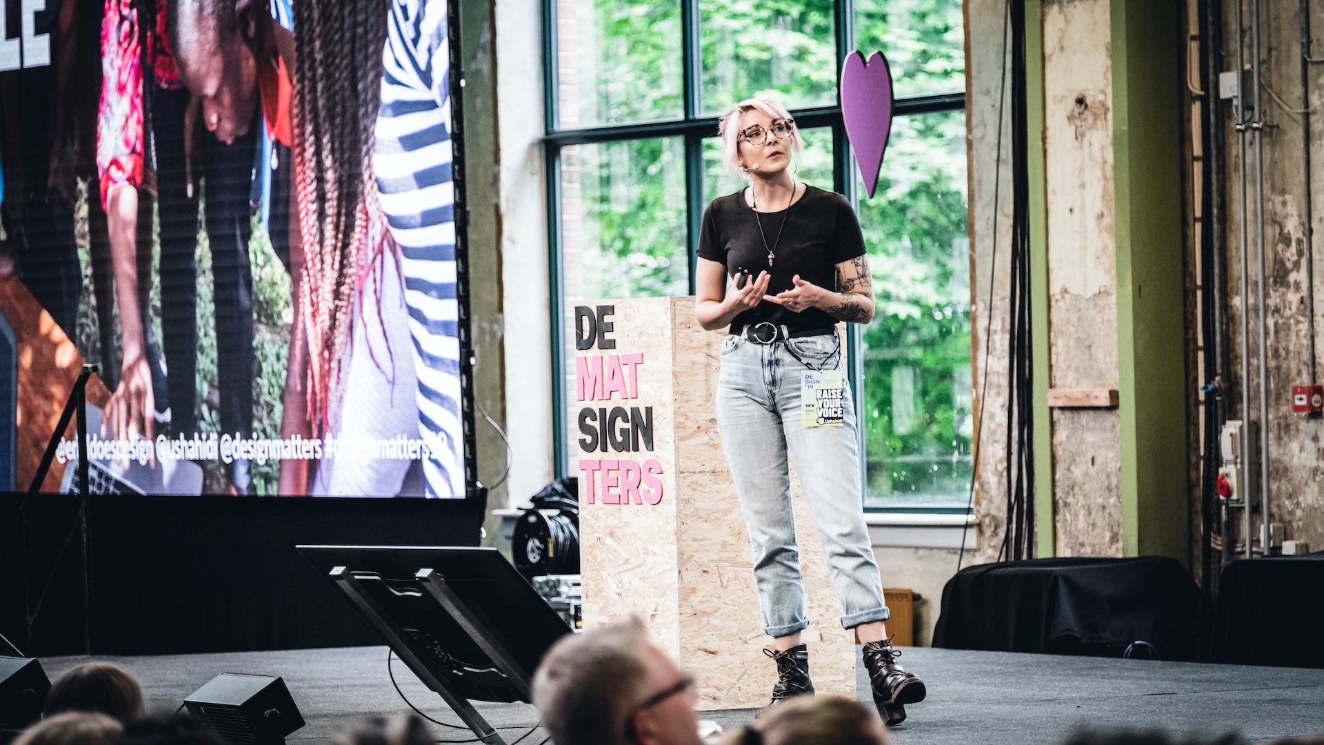 Eriol Fox on stage at Design Matters 2019 in Copenhagen.