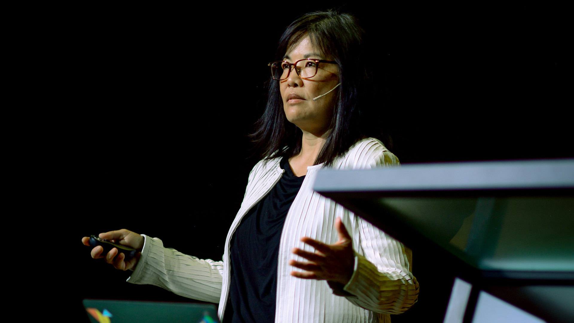 Margaret Lee on the Fluxible stage in 2019.
